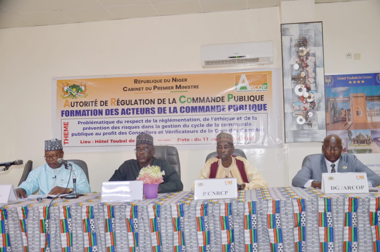Dosso , 11 Août  2026 Ouverture de l'atelier de formation sur le thème "Problématique du respect de la réglementation, de l'éthique et de la prévention des risques dans la gestion du cycle de la commande publique